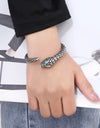 Rhinestone Stainless Steel Snake Shape Bracelet