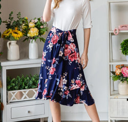 Reborn J Floral Wrap Ruffled Skirt