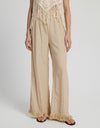 Fringe Hem Wide Leg Long Pants