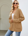 Open Front Long Sleeve Cardigan with Pockets