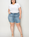 Judy Blue Full Size High Waist Raw Hem Denim Shorts