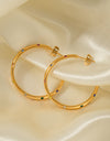 Zircon 18K Gold-Plated C-Hoop Earrings