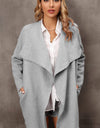 Waterfall Collar Longline Cardigan with Side Pockets