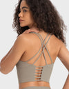 Crisscross Back Ladder Detail Sports Bra