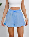 Full Size Drawstring Ruffle Hem Shorts