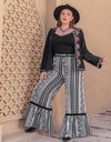 Plus Size Printed Wide Leg Pants