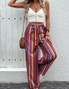 Tied Geometric Wide Leg Pants