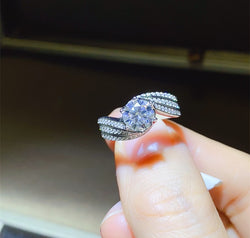 1 Carat Moissanite 925 Sterling Silver Ring