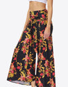 Floral Tie-Waist Tiered Culottes