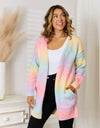 Full Size Gradient Open Front Cardigan