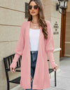 Open Front Lantern Sleeve Cardigan