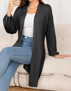 Dropped Shoulder Open Front Longline Cardigan