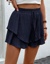 Tied Layered High Waist Shorts