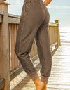 Drawstring Elastic Waist Pocket Joggers