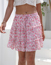 Printed Elastic Waist Mini Skirt