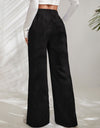 Slit Pocketed High Waist Wide Leg Pants