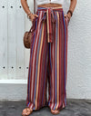 Tied Geometric Wide Leg Pants