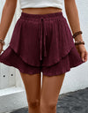 Tied Layered High Waist Shorts