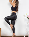 Full Size PU Leather Buttoned Leggings