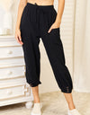 Decorative Button Cropped Pants