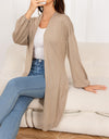 Dropped Shoulder Open Front Longline Cardigan