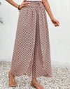 Tied Printed Wide Leg Pants