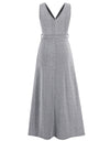 Slit Surplice Tie Waist Sleeveless Dress