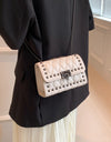 Studded PU Leather Crossbody Bag