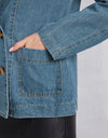 Pocketed Button Up Denim Jacket