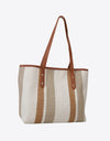 Striped Straw Tote Bag