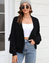 Fringe Trim Open Front Cardigan