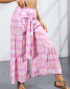 Printed Tie-Front Culottes