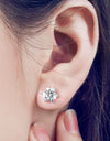 2 Carat Moissanite Floral Stud Earrings