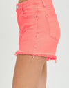 RISEN Tummy Control High Rise Fray Hem Denim Shorts