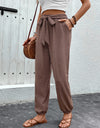 Tied High Waist Pants with Pockets