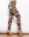 Full Size Camouflage Buttoned Leggings