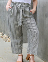 Heimish Find Your Path Full Size Paperbag Waist Striped Culotte Pants