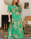 ODDI Full Size Floral Smocked Tied Back Maxi Dress