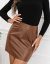 PU Leather Mini Skirt