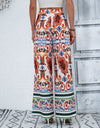 Printed High-Rise Wide Leg Pants