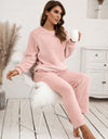 Ivy Lane Teddy Long Sleeve Top and Pants Lounge Set