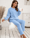 Ivy Lane Teddy Long Sleeve Top and Pants Lounge Set