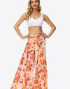 Floral Tie-Waist Tiered Culottes