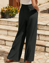 Texture Tied Wide Leg Pants