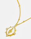 18K Gold-Plated Spring Ring Closure Pendant Necklace