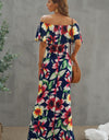 Floral Layered Off-Shoulder Maxi Dress