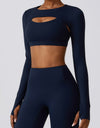 Cropped Cutout Long Sleeve Sports Top