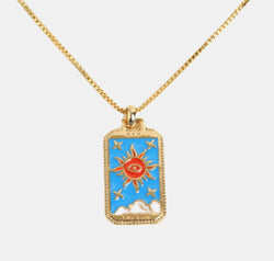Tarot Card Pendant Copper Necklace