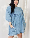 HEYSON Full Size Oversized Denim Babydoll Dress