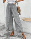 Tied Printed Wide Leg Pants